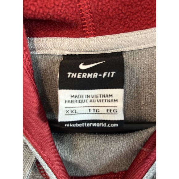 NIKE DRIFIT PULLOVER HOODIE SWEATSHIRT CHARCOAL GRAY & RED XXL OKLAHOMA SOONERS - Picture 3 of 5